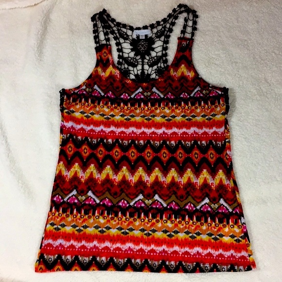 Currants Tops - Currants Molly Macrame RacerBack Tank Top Size L